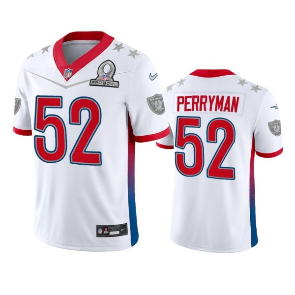 Personalized Men’s Denzel Perryman Las Vegas Raiders 2022 AFC Pro Bowl Stitched Jersey White