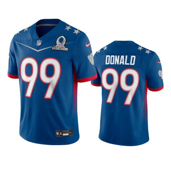 Personalized Men’s Aaron Donald Los Angeles Rams 2022 NFC Pro Bowl Stitched Jersey Royal