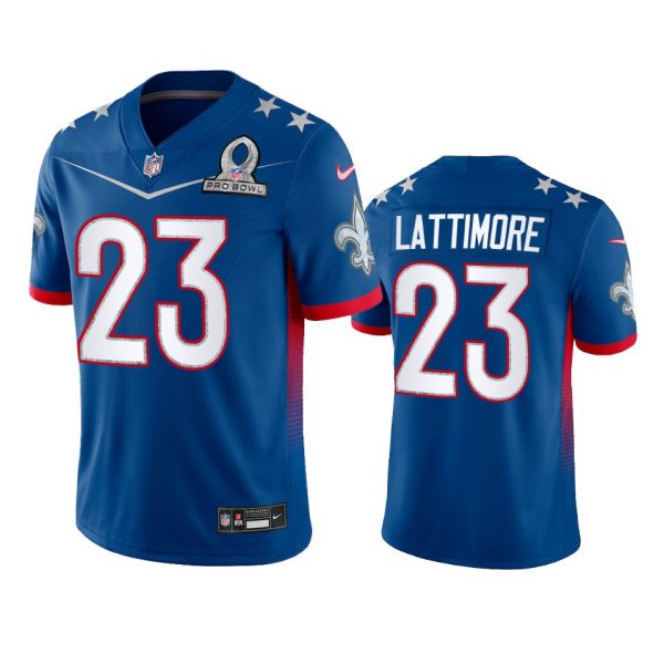 Personalized Men’s Marshon Lattimore New Orleans Saints 2022 NFC Pro Bowl Stitched Jersey Royal