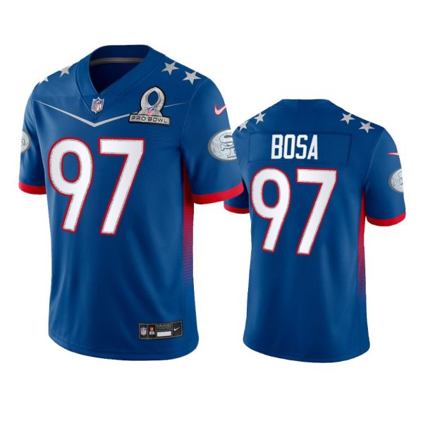 Personalized Men’s Nick Bosa San Francisco 49ers 2022 NFC Pro Bowl Stitched Jersey Royal