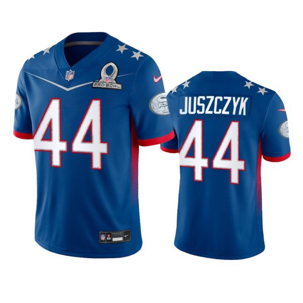 Personalized Men’s Kyle Juszczyk San Francisco 49ers 2022 NFC Pro Bowl Stitched Jersey Royal