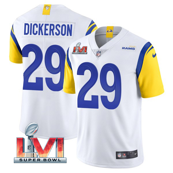 Personalized Men’s Eric Dickerson Los Angeles Rams 2022 Super Bowl LVI Limited Stitched Jersey White