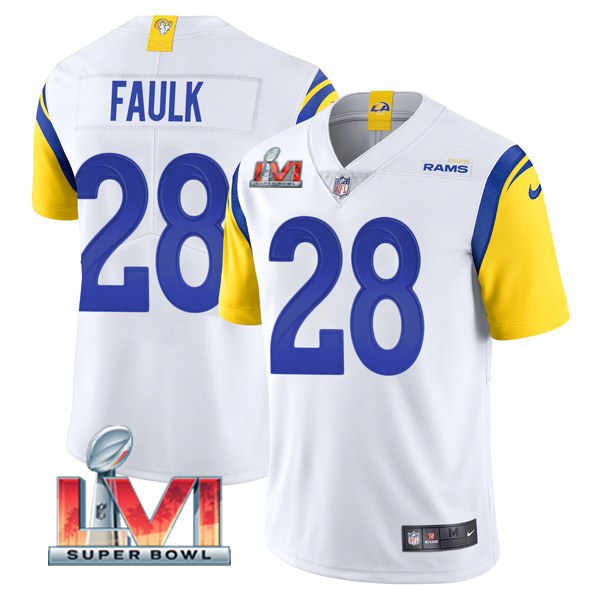 Personalized Men’s Marshall Faulk Los Angeles Rams 2022 Super Bowl LVI Limited Stitched Jersey White