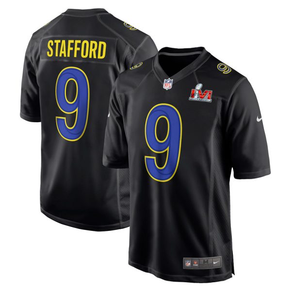 Personalized Men’s Matthew Stafford Los Angeles Rams 2022 Super Bowl LVI Black Bound Game Stitched Jersey