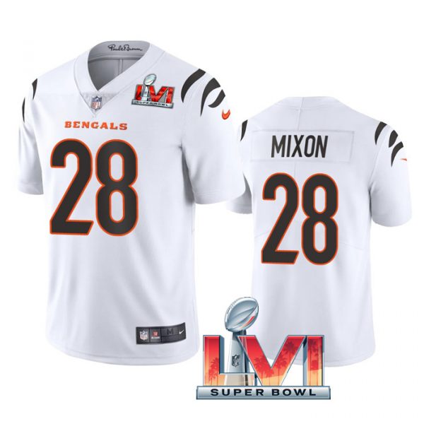 Personalized Men’s Joe Mixon Cincinnati Bengals 2022 Super Bowl LVI Limited Stitched Jersey White