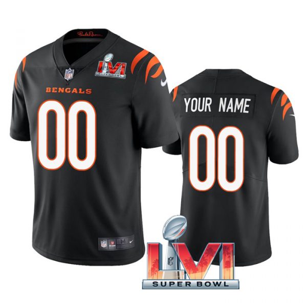 Personalized Men’s Cincinnati Bengals 2022 Super Bowl LVI Limited Stitched Jersey Black