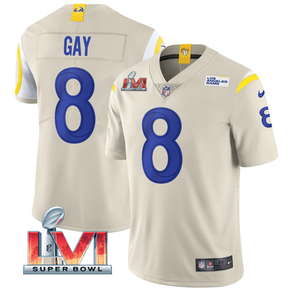 Personalized Men’s Matt Gay Los Angeles Rams 2022 Super Bowl LVI Limited Stitched Jersey Bone