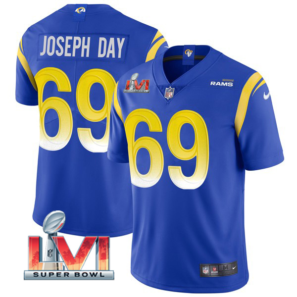 Personalized Men’s Sebastian Joseph-Day Los Angeles Rams 2022 Super Bowl LVI Limited Stitched Jersey Royal