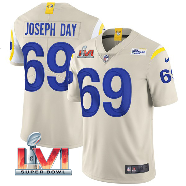Personalized Men’s Sebastian Joseph-Day Los Angeles Rams 2022 Super Bowl LVI Limited Stitched Jersey Bone