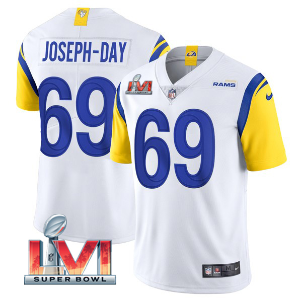 Personalized Men’s Sebastian Joseph-Day Los Angeles Rams 2022 Super Bowl LVI Limited Stitched Jersey White