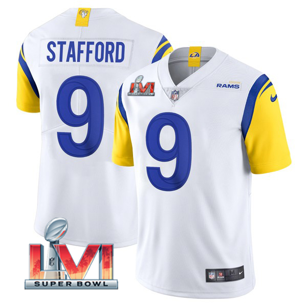 Personalized Men’s Matthew Stafford Los Angeles Rams 2022 Super Bowl LVI Limited Stitched Jersey White