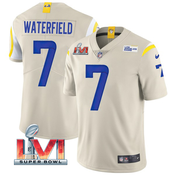 Personalized Men’s Bob Waterfield Los Angeles Rams 2022 Super Bowl LVI Limited Stitched Jersey Bone