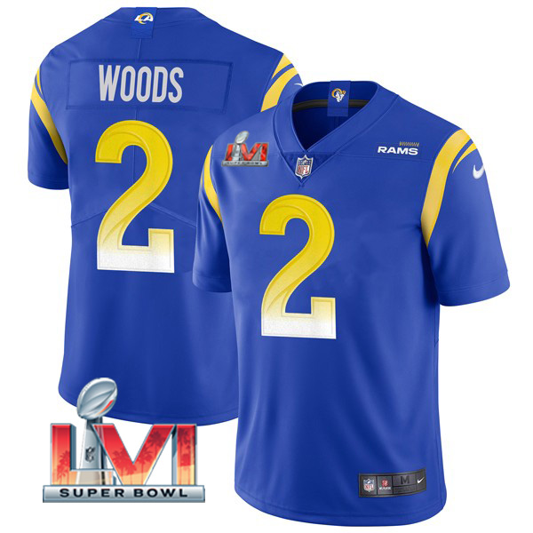 Personalized Men’s Robert Woods Los Angeles Rams 2022 Super Bowl LVI Limited Stitched Jersey Royal
