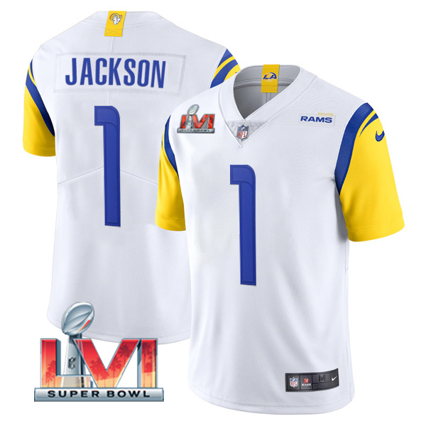 Personalized Men’s Desean Jackson Los Angeles Rams 2022 Super Bowl LVI Limited Stitched Jersey White