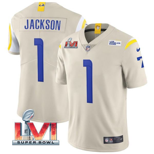 Personalized Men’s Desean Jackson Los Angeles Rams 2022 Super Bowl LVI Limited Stitched Jersey Bone