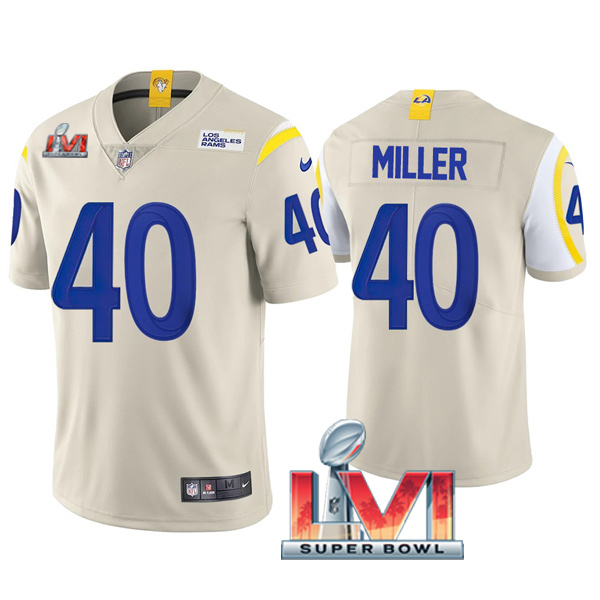 Personalized Men’s Von Miller Los Angeles Rams 2022 Super Bowl LVI Limited Stitched Jersey Bone