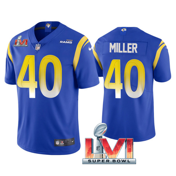 Personalized Men’s Von Miller Los Angeles Rams 2022 Super Bowl LVI Limited Stitched Jersey Royal