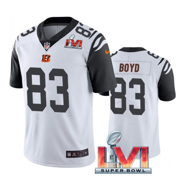 Personalized Men’s Tyler Boyd Cincinnati Bengals 2022 Super Bowl LVI White Color Rush Limited Stitched Jersey