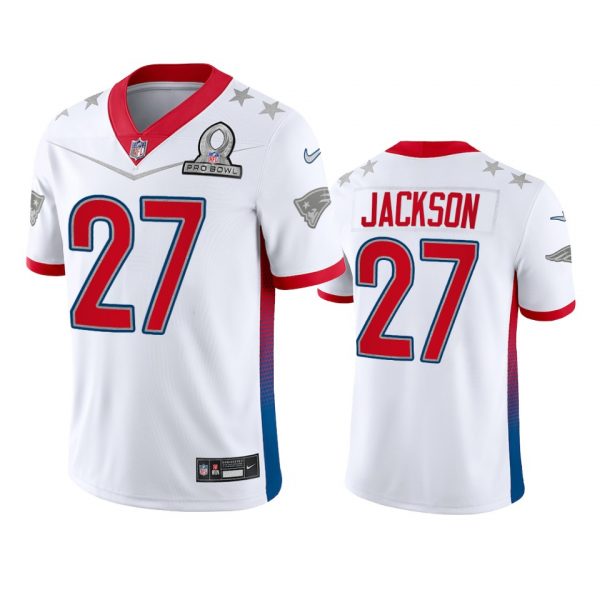 Personalized Men’s J.C. Jackson New England Patriots 2022 AFC Pro Bowl Stitched Jersey White
