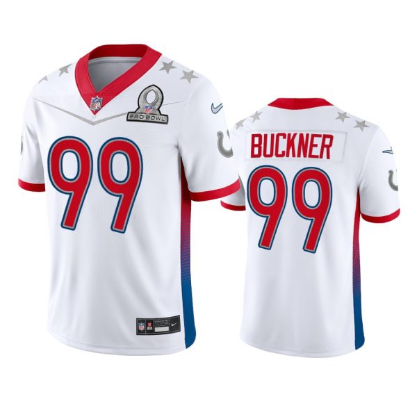 Personalized Men’s Deforest Buckner Indianapolis Colts 2022 AFC Pro Bowl Stitched Jersey White