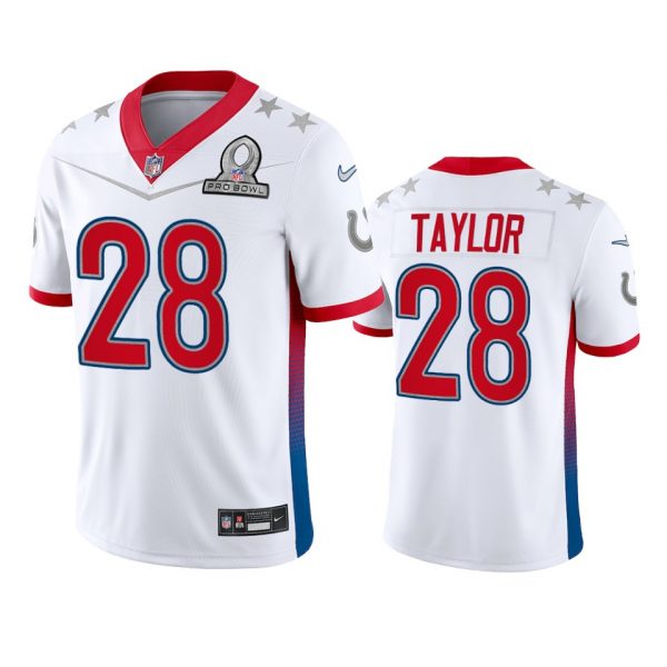 Personalized Men’s Jonathan Taylor Indianapolis Colts 2022 AFC Pro Bowl Stitched Jersey White