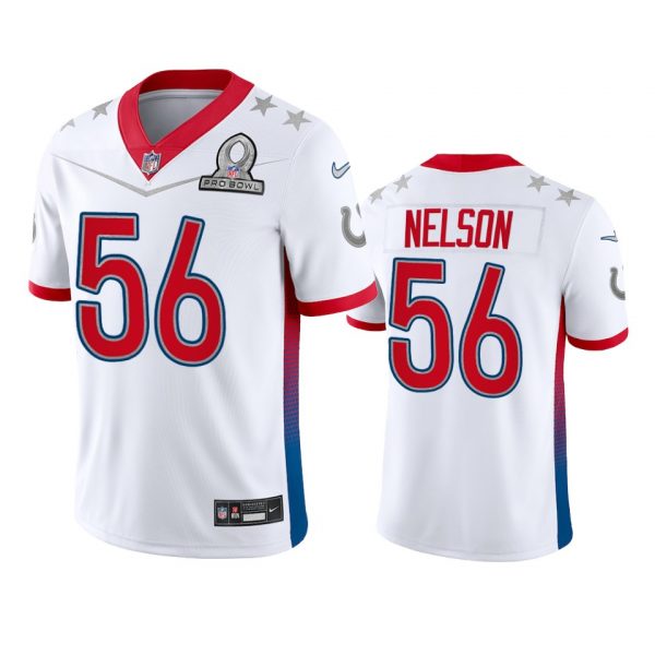 Personalized Men’s Quenton Nelson Indianapolis Colts 2022 AFC Pro Bowl Stitched Jersey White