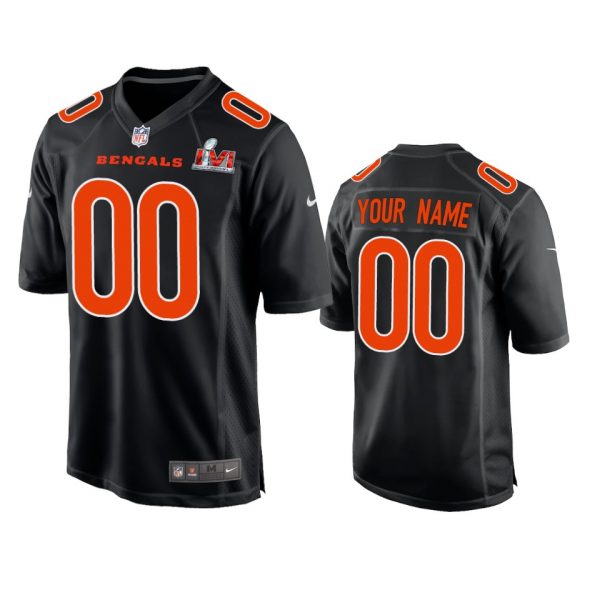 Personalized Men’s Cincinnati Bengals 2022 Super Bowl LVI Black Bound Game Stitched Jersey