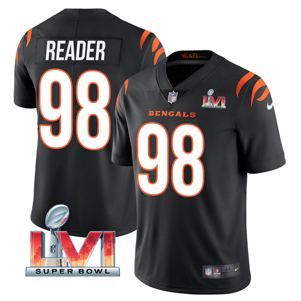 Personalized Men’s D.J. Reader Cincinnati Bengals 2022 Super Bowl LVI Limited Stitched Jersey Black