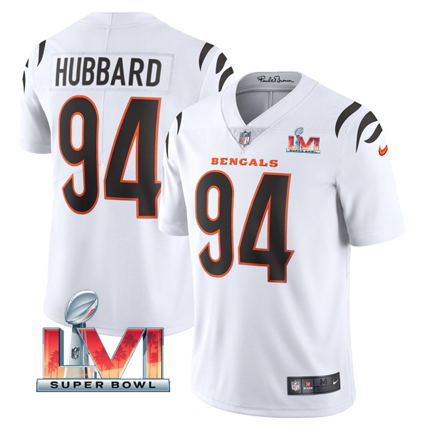 Personalized Men’s Sam Hubbard Cincinnati Bengals 2022 Super Bowl LVI Limited Stitched Jersey White