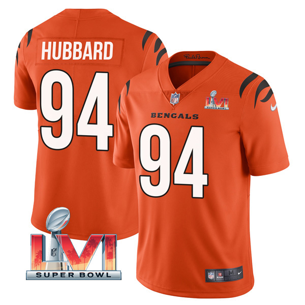 Personalized Men’s Sam Hubbard Cincinnati Bengals 2022 Super Bowl LVI Limited Stitched Jersey Orange
