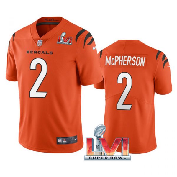 Personalized Men’s Evan McPherson Cincinnati Bengals 2022 Super Bowl LVI Limited Stitched Jersey Orange