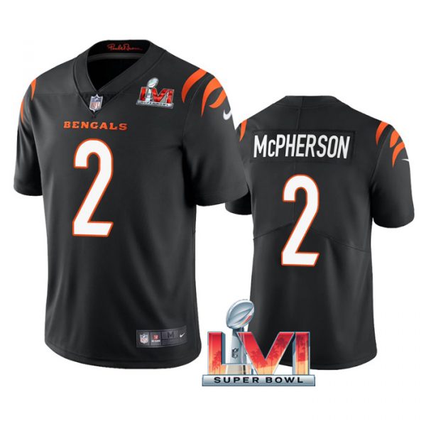 Personalized Men’s Evan McPherson Cincinnati Bengals 2022 Super Bowl LVI Limited Stitched Jersey Black