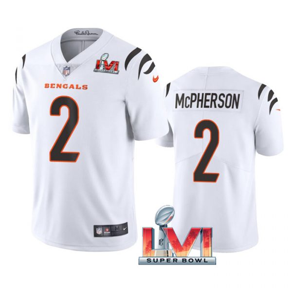 Personalized Men’s Evan McPherson Cincinnati Bengals 2022 Super Bowl LVI Limited Stitched Jersey White