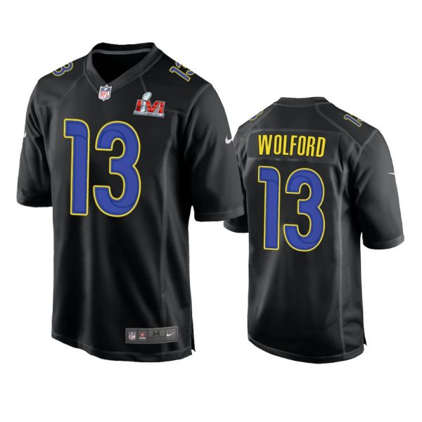 Personalized Men’s John Wolford Los Angeles Rams 2022 Super Bowl LVI Black Bound Game Stitched Jersey