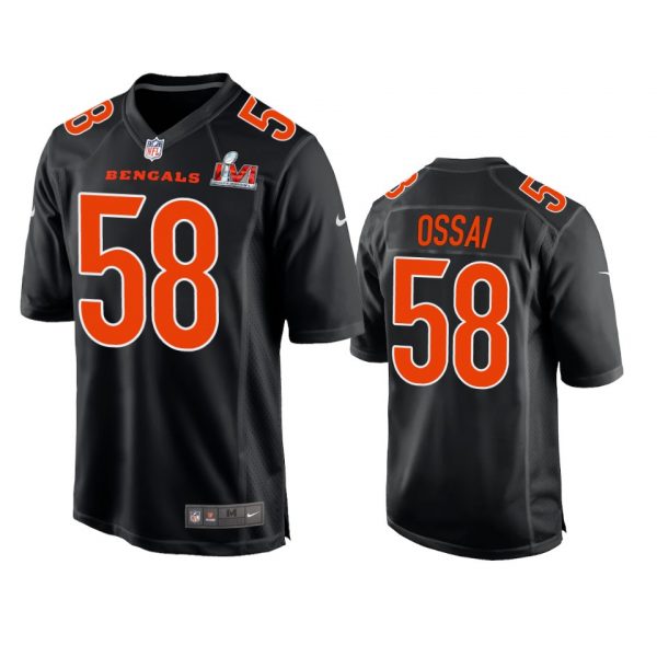 Personalized Men’s Joseph Ossai Cincinnati Bengals 2022 Super Bowl LVI Black Bound Game Stitched Jersey
