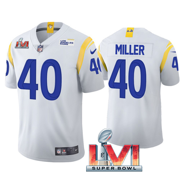 Personalized Youth Von Miller Los Angeles Rams 2022 Super Bowl LVI Limited Stitched Jersey White