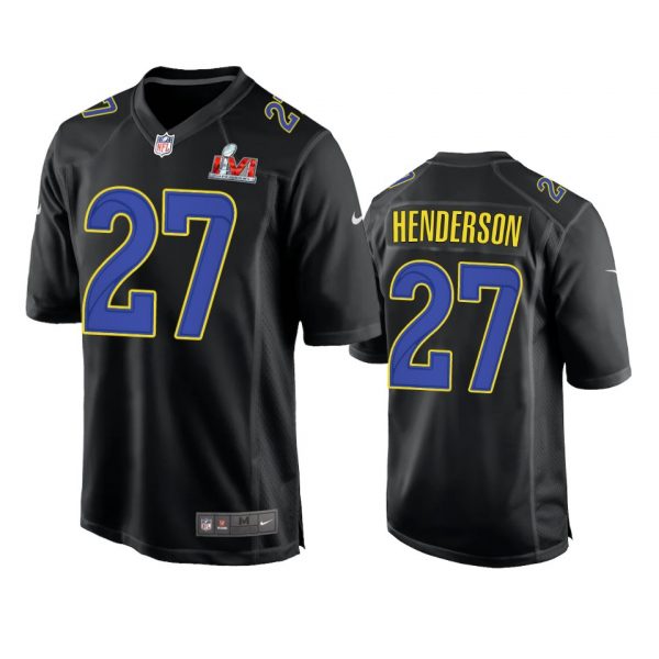 Personalized Men’s Darrell Henderson Los Angeles Rams 2022 Super Bowl LVI Black Bound Game Stitched Jersey