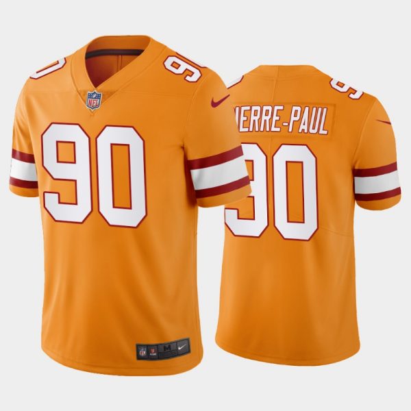 Personalized Men’s Jason Pierre Paul Tampa Bay Buccaneers Orange Creamsicle Throwback Stitched Jersey