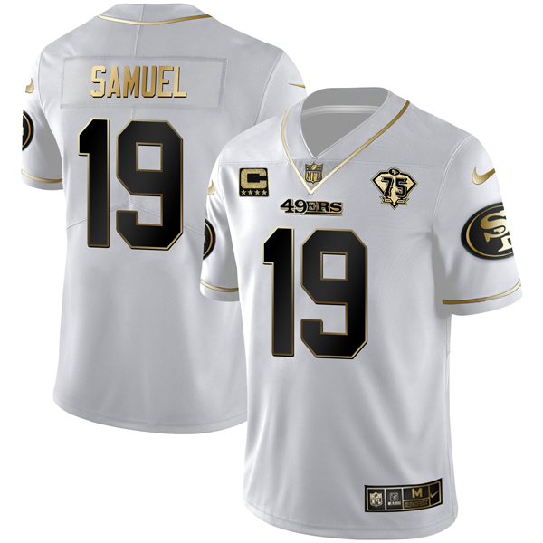 Personalized Men’s San Francisco 49ers Deebo Samuel White Gold Limited Jersey Stitched