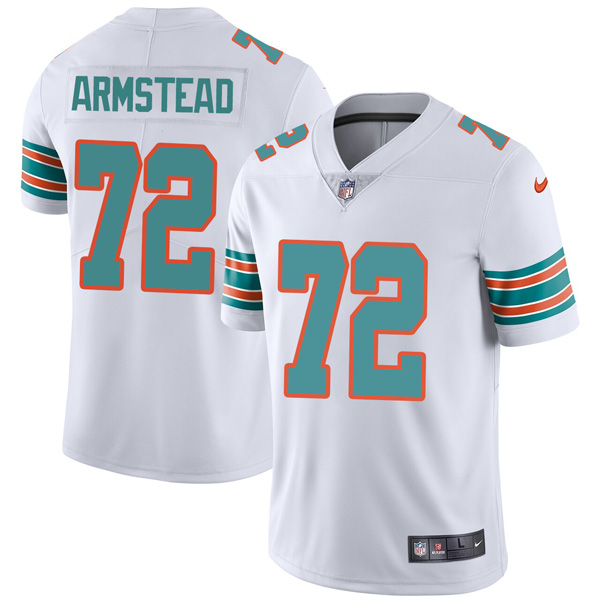Personalized Men’s Miami Dolphins Terron Armstead White Throwback Limited Stitched Jersey