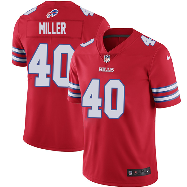 Personalized Men’s Buffalo Bills Von Miller Red Color Rush Stitched Jersey