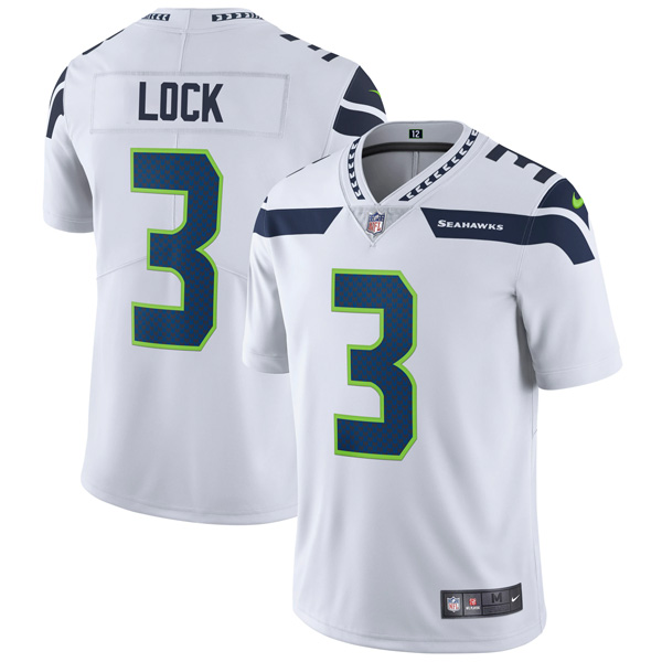 Personalized Youth Seattle Seahawks Drew Lock White Limited Stitched Jersey