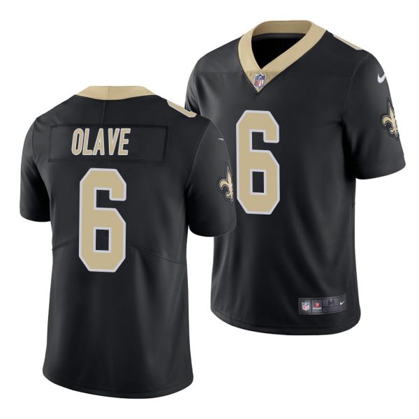 Personalized Men’s New Orleans Saints Chris Olave 2022 NFL Draft Stitched Jersey Black