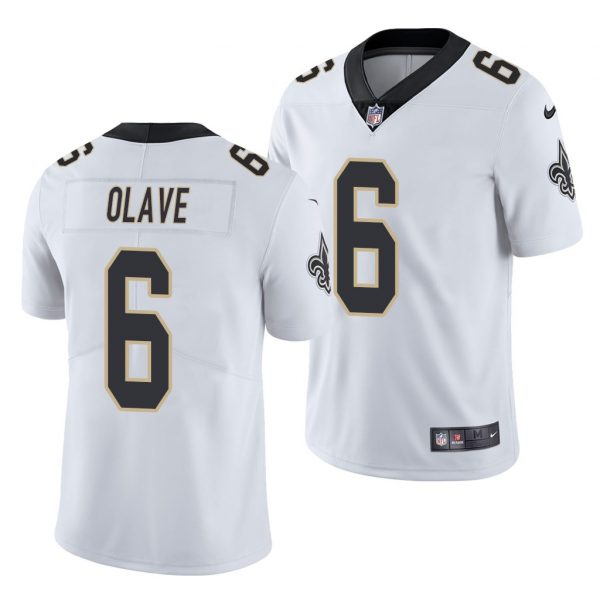 Personalized Men’s New Orleans Saints Chris Olave 2022 NFL Draft Stitched Jersey White