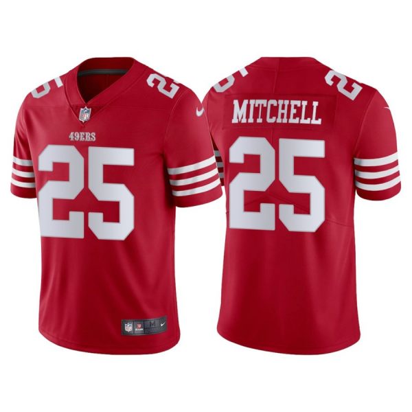 Personalized Men’s San Francisco 49ers Elijah Mitchell 2022 Limited Stitched Jersey Scarlet