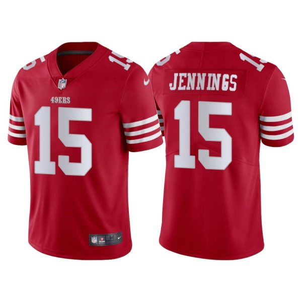 Personalized Men’s San Francisco 49ers Jauan Jennings 2022 Limited Stitched Jersey Scarlet