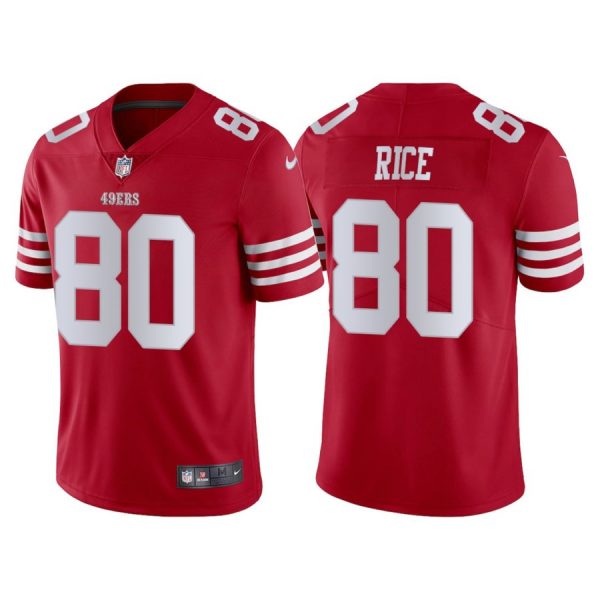 Personalized Men’s San Francisco 49ers Jerry Rice 2022 Limited Stitched Jersey Scarlet