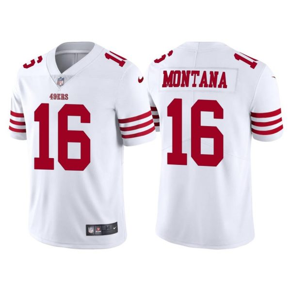 Personalized Men’s San Francisco 49ers Joe Montana 2022 Limited Stitched Jersey White