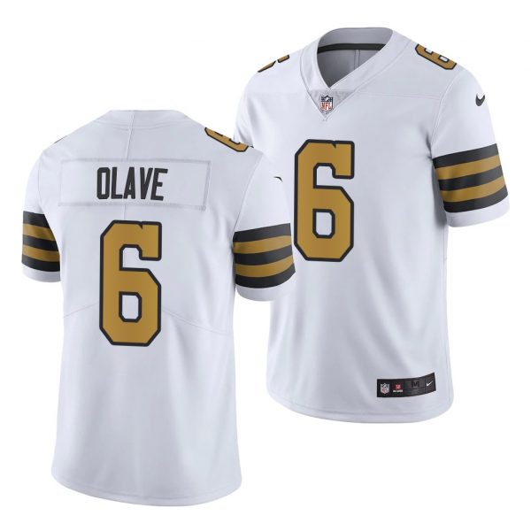 Personalized Men’s New Orleans Saints Chris Olave 2022 NFL Draft Stitched Jersey White Alternate