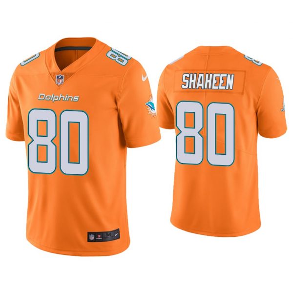 Personalized Men’s Adam Shaheen Miami Dolphins Color Rush Limited Stitched Jersey Orange